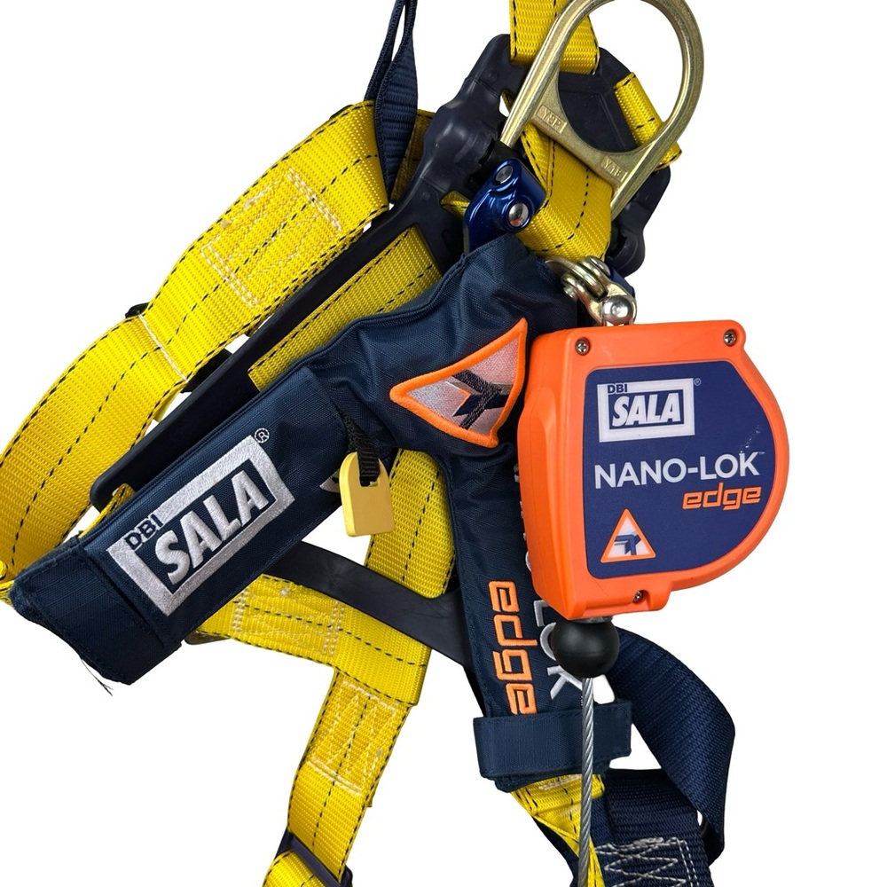 DBI Sala Nano-Lok Edge Safety Harness Yellow Blue Fall Protection LG Harness